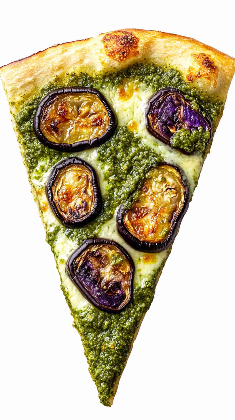 Aubergine and Basil Pesto Pizza