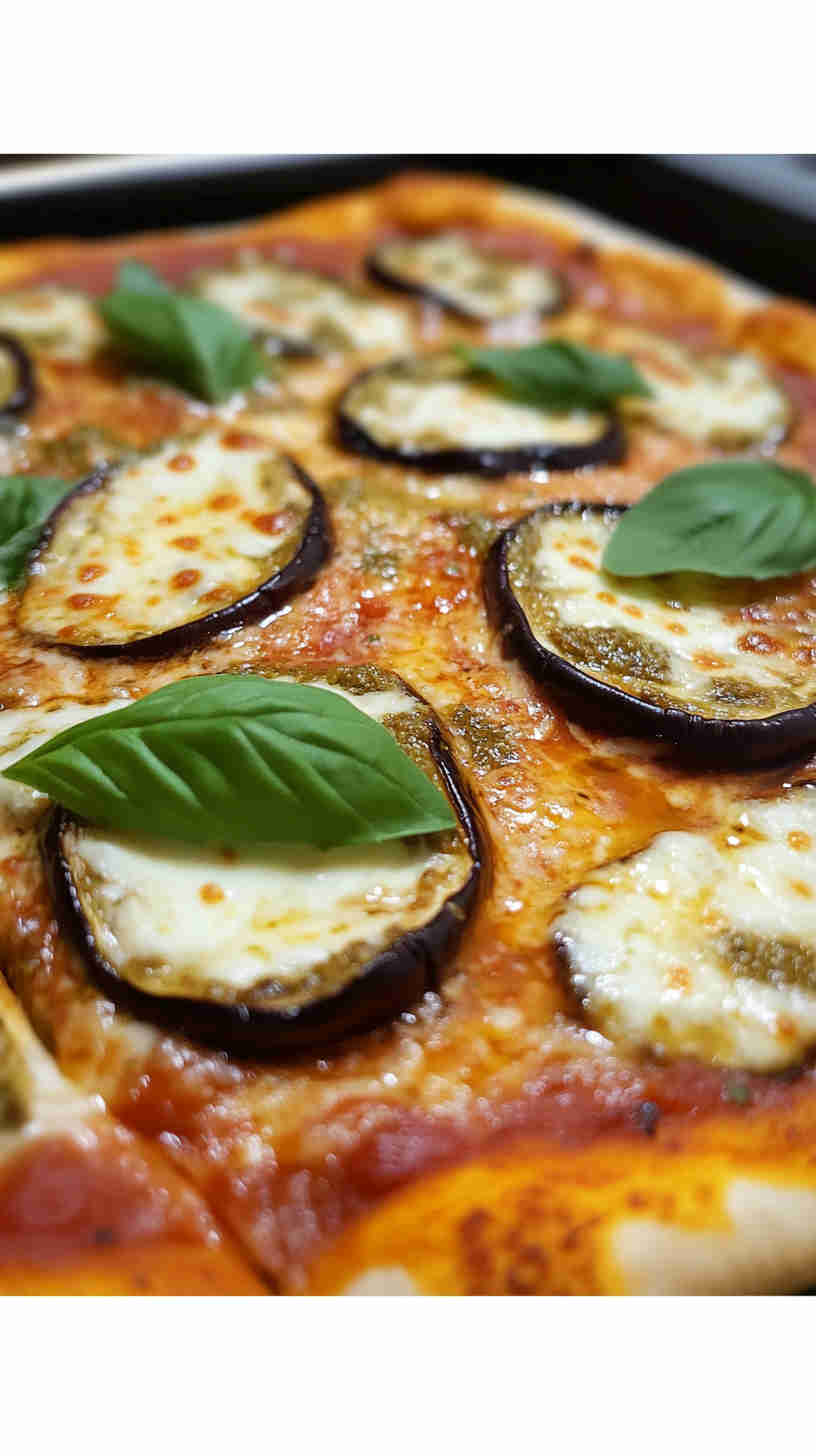 Aubergine and Basil Pesto Pizza
