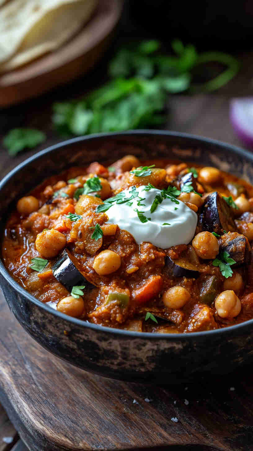 Aubergine and Chickpea Curry