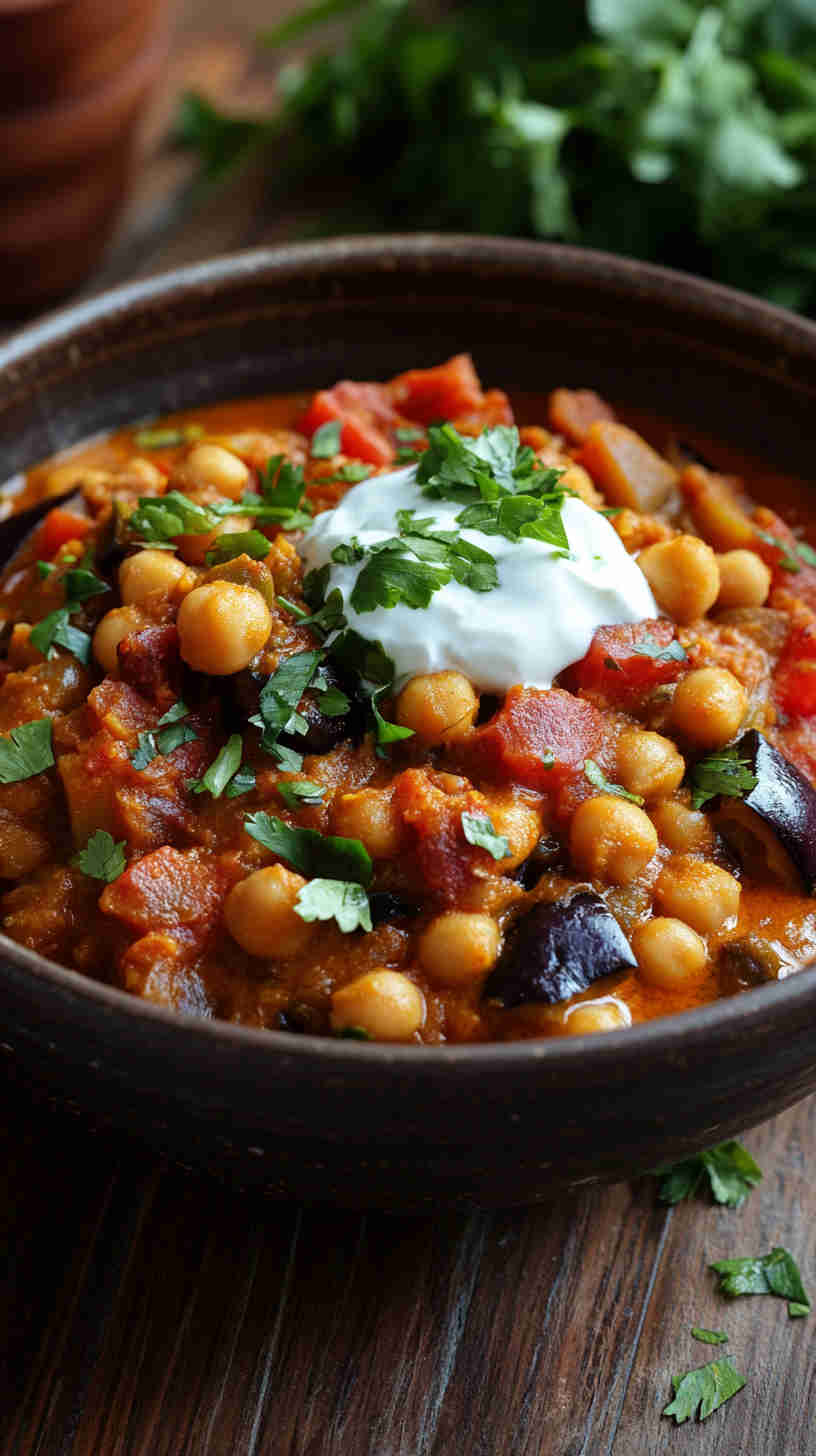 Aubergine and Chickpea Curry