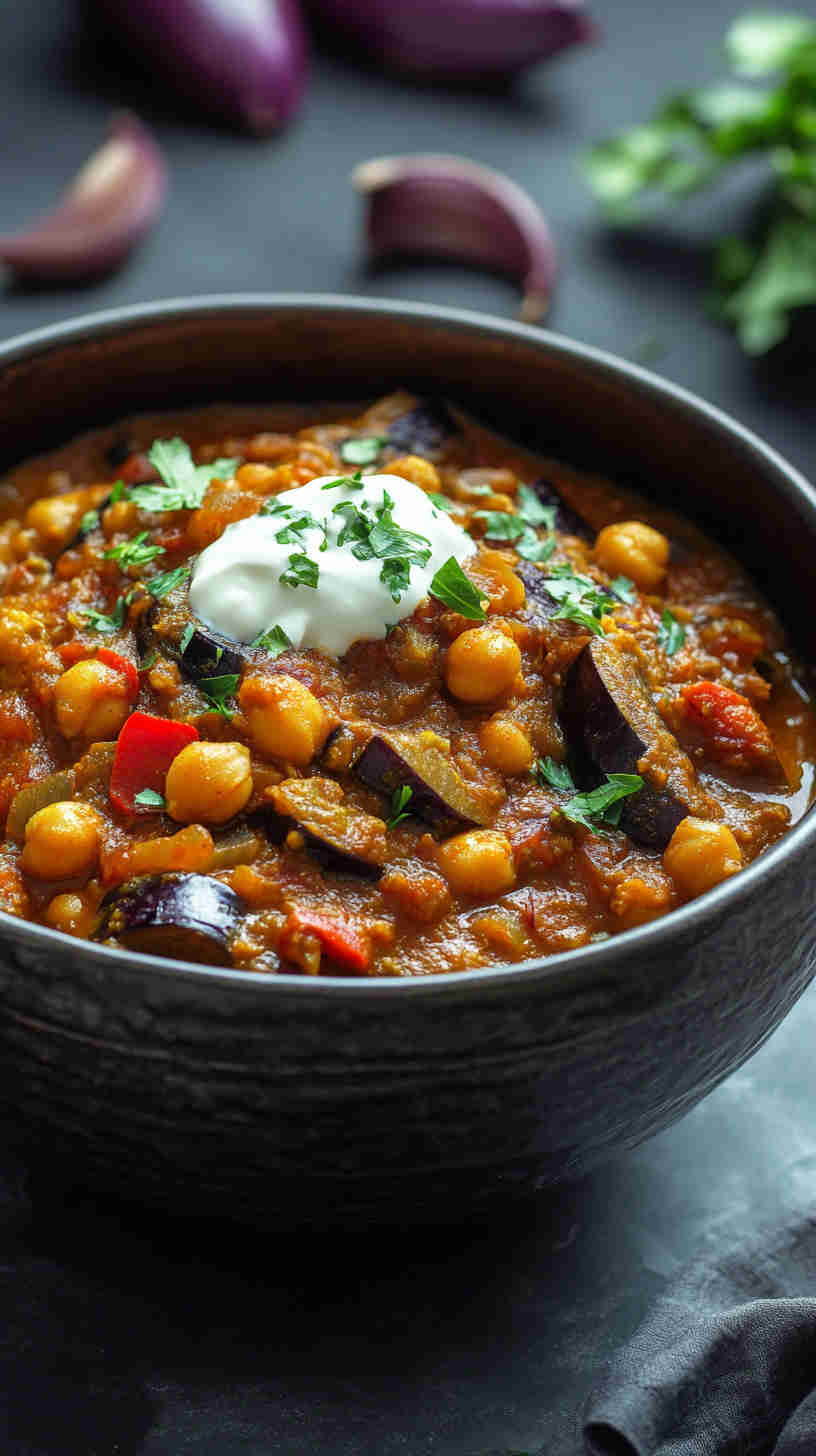 Aubergine and Chickpea Curry