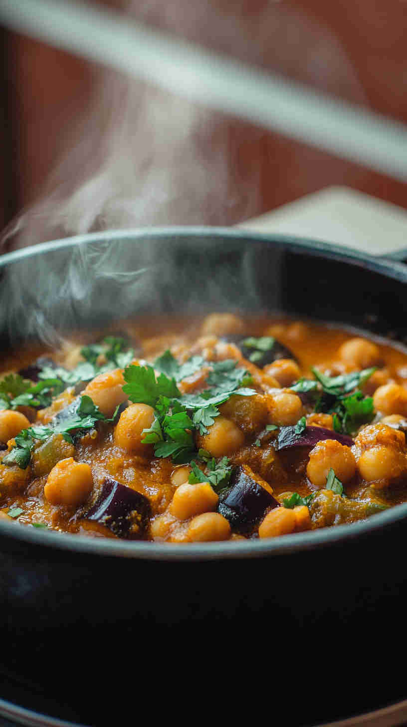 Aubergine and Chickpea Curry