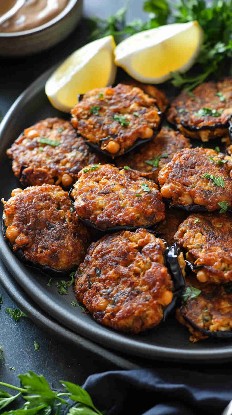 Aubergine and Chickpea Fritters