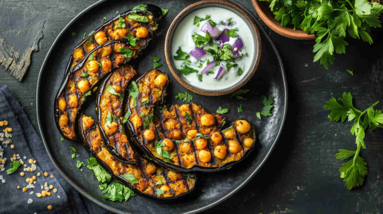 Aubergine and Chickpea Fritters