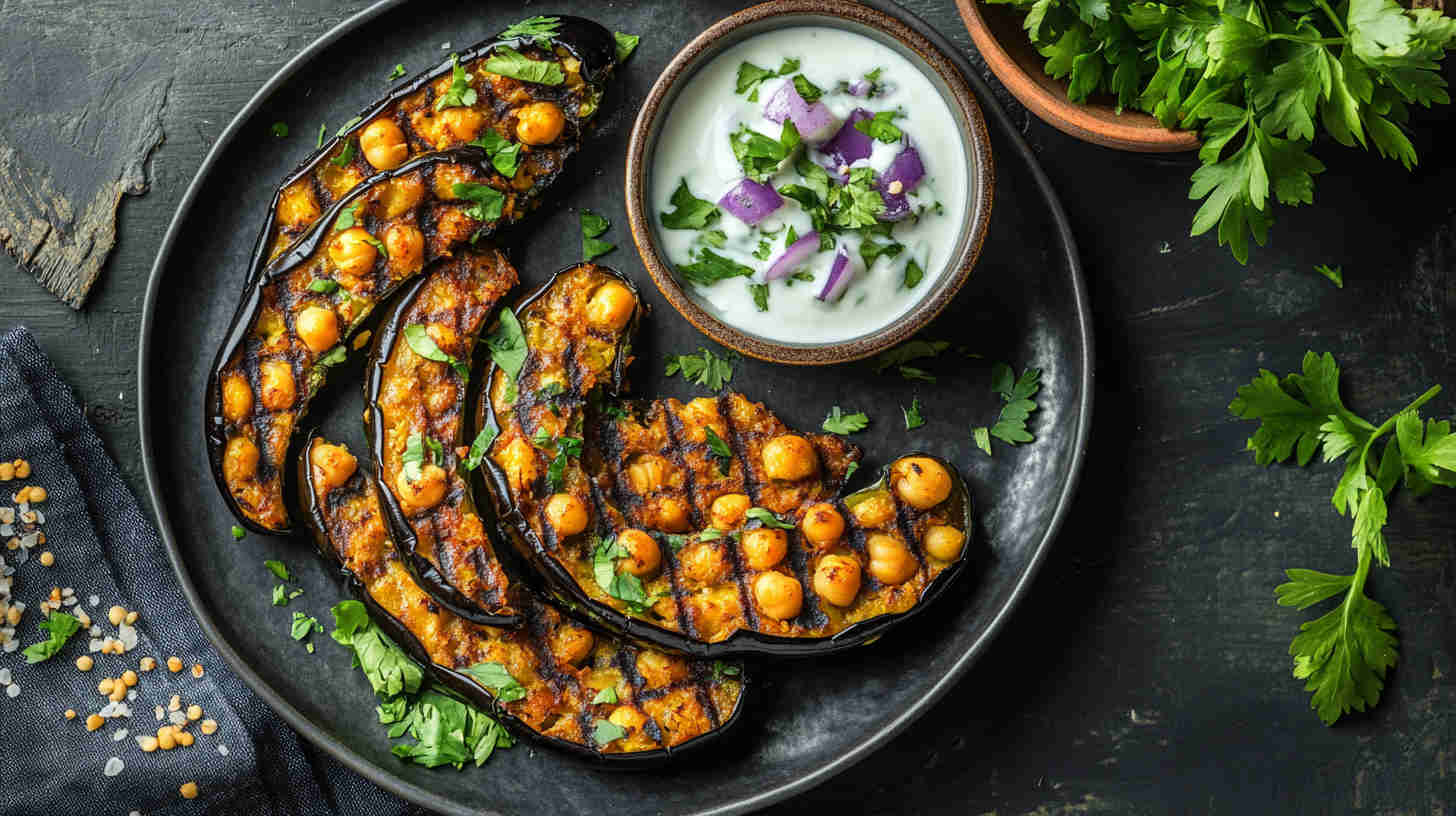 Aubergine and Chickpea Fritters