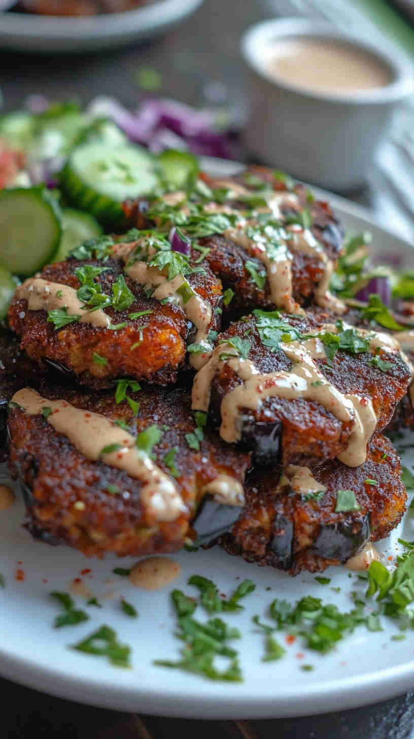 Aubergine and Chickpea Fritters