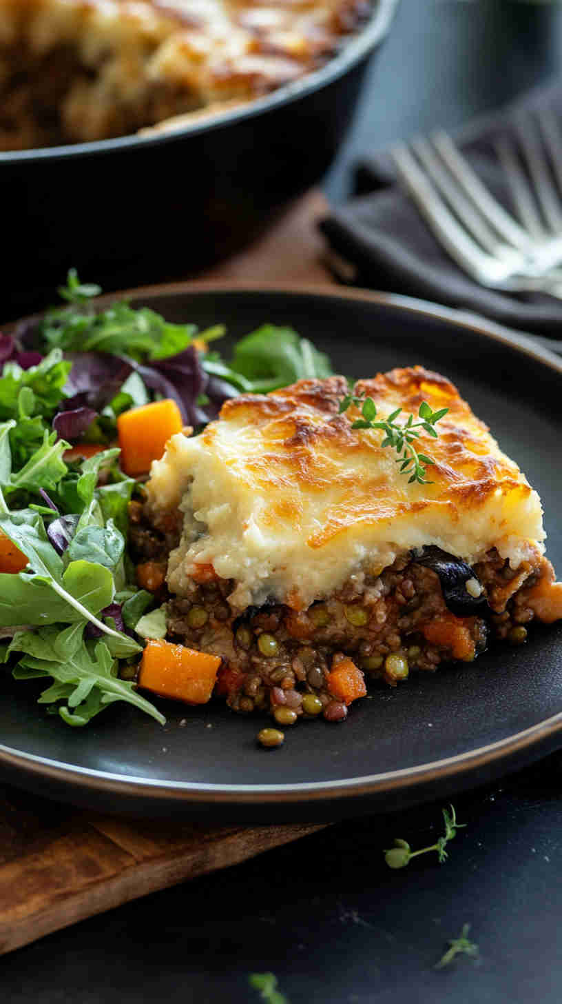 Aubergine and Lentil Shepherd's Pie