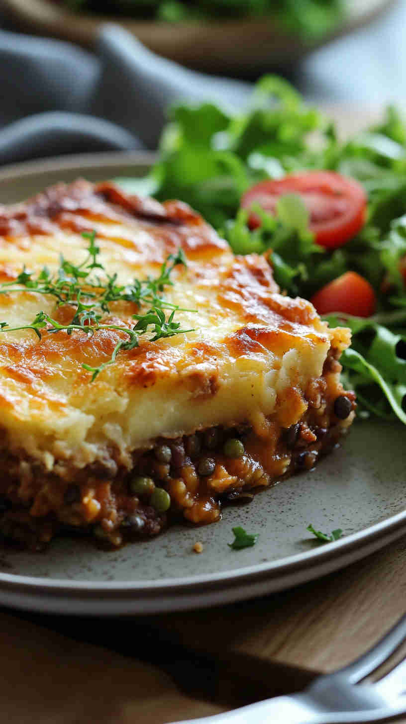 Aubergine and Lentil Shepherd's Pie