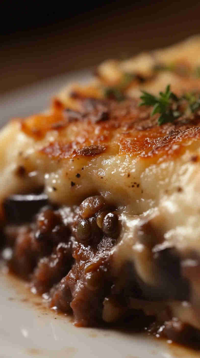 Aubergine and Lentil Shepherd's Pie