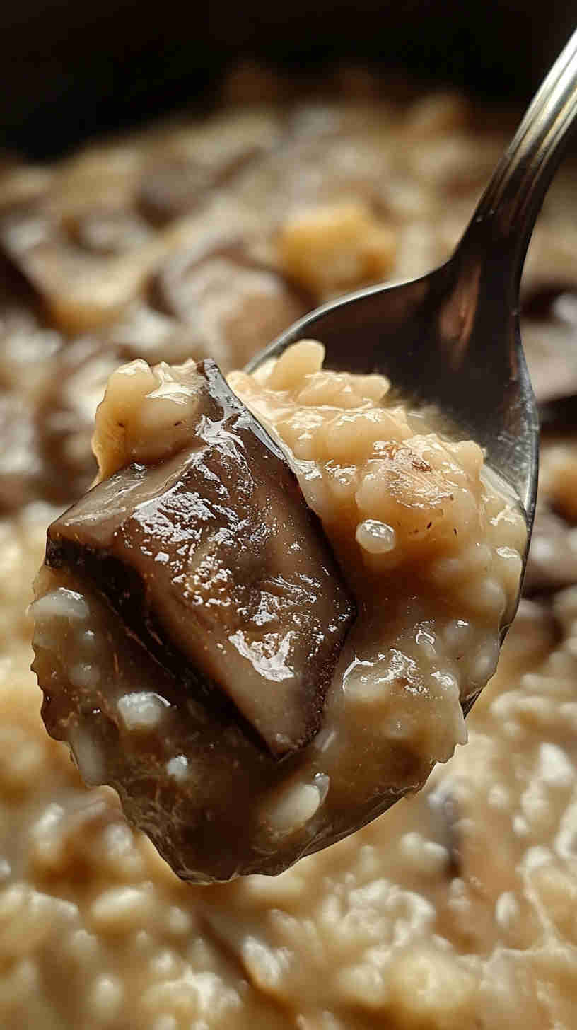 Aubergine and Mushroom Risotto