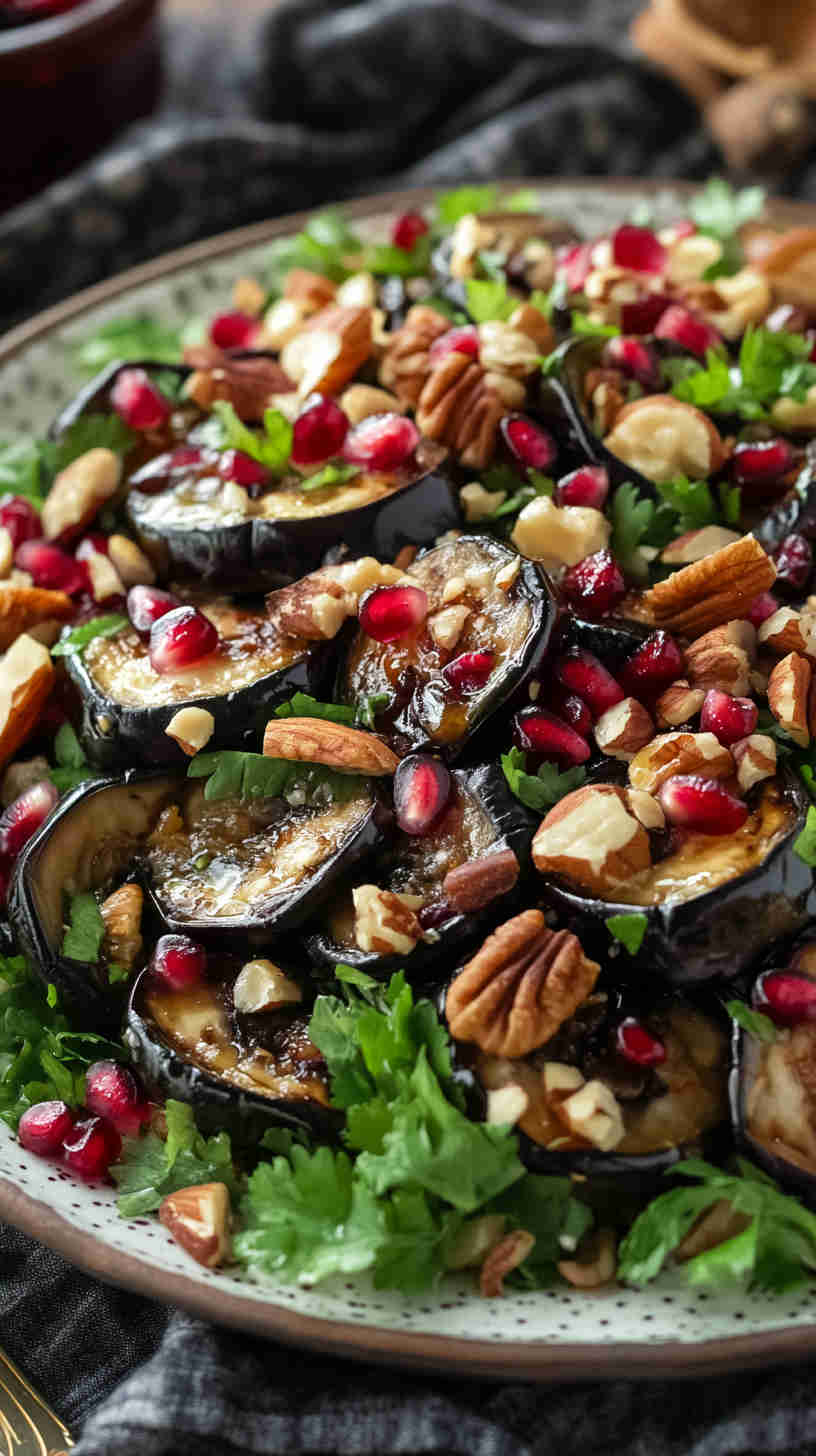 Aubergine and Pomegranate Salad