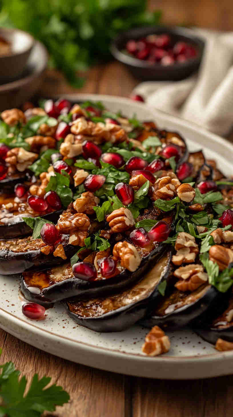 Aubergine and Pomegranate Salad