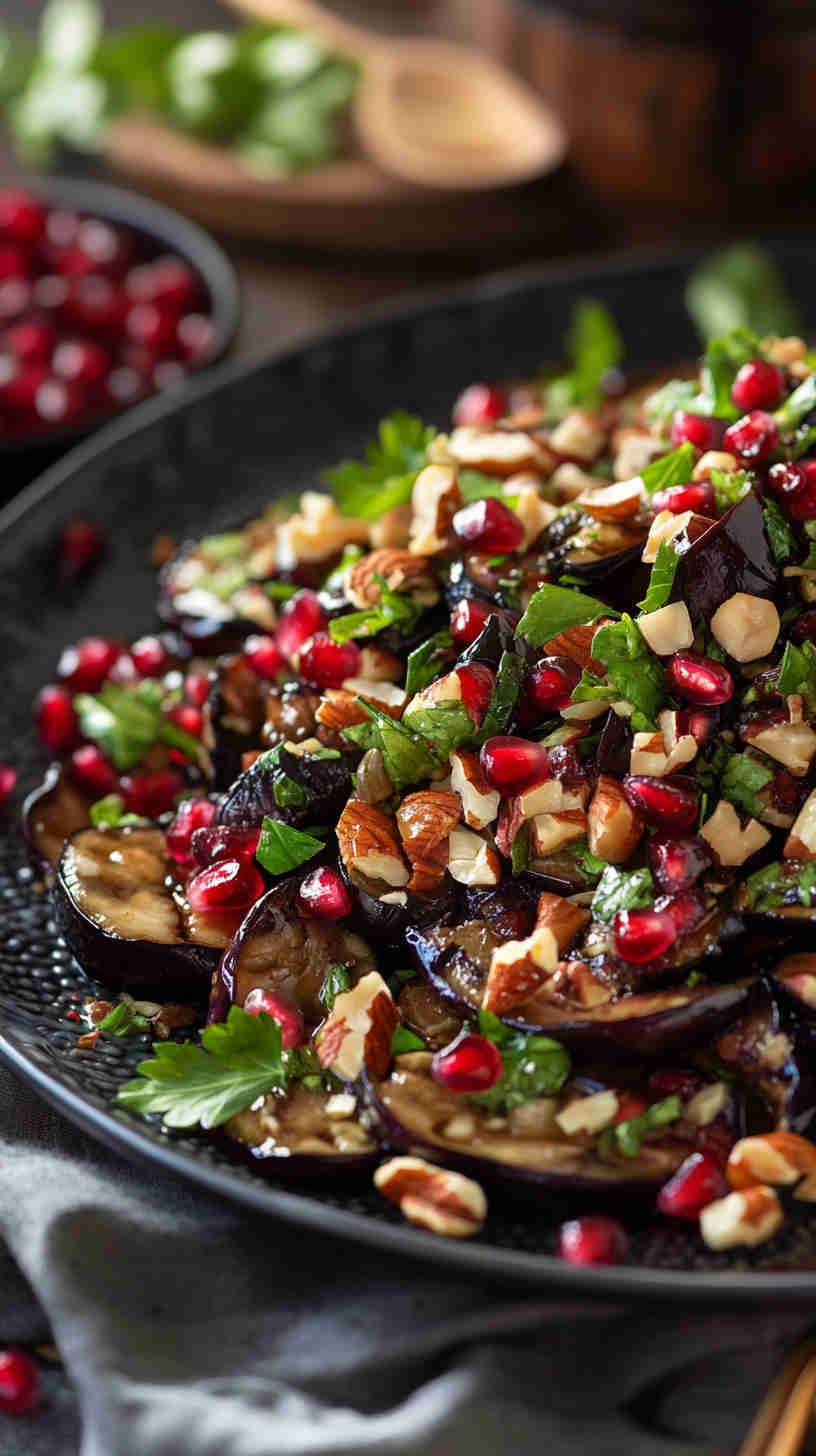 Aubergine and Pomegranate Salad