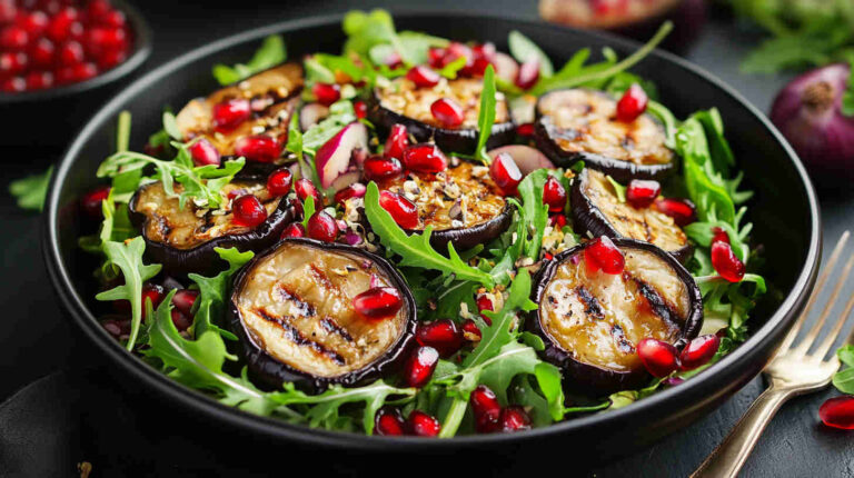 Aubergine and Pomegranate Salad