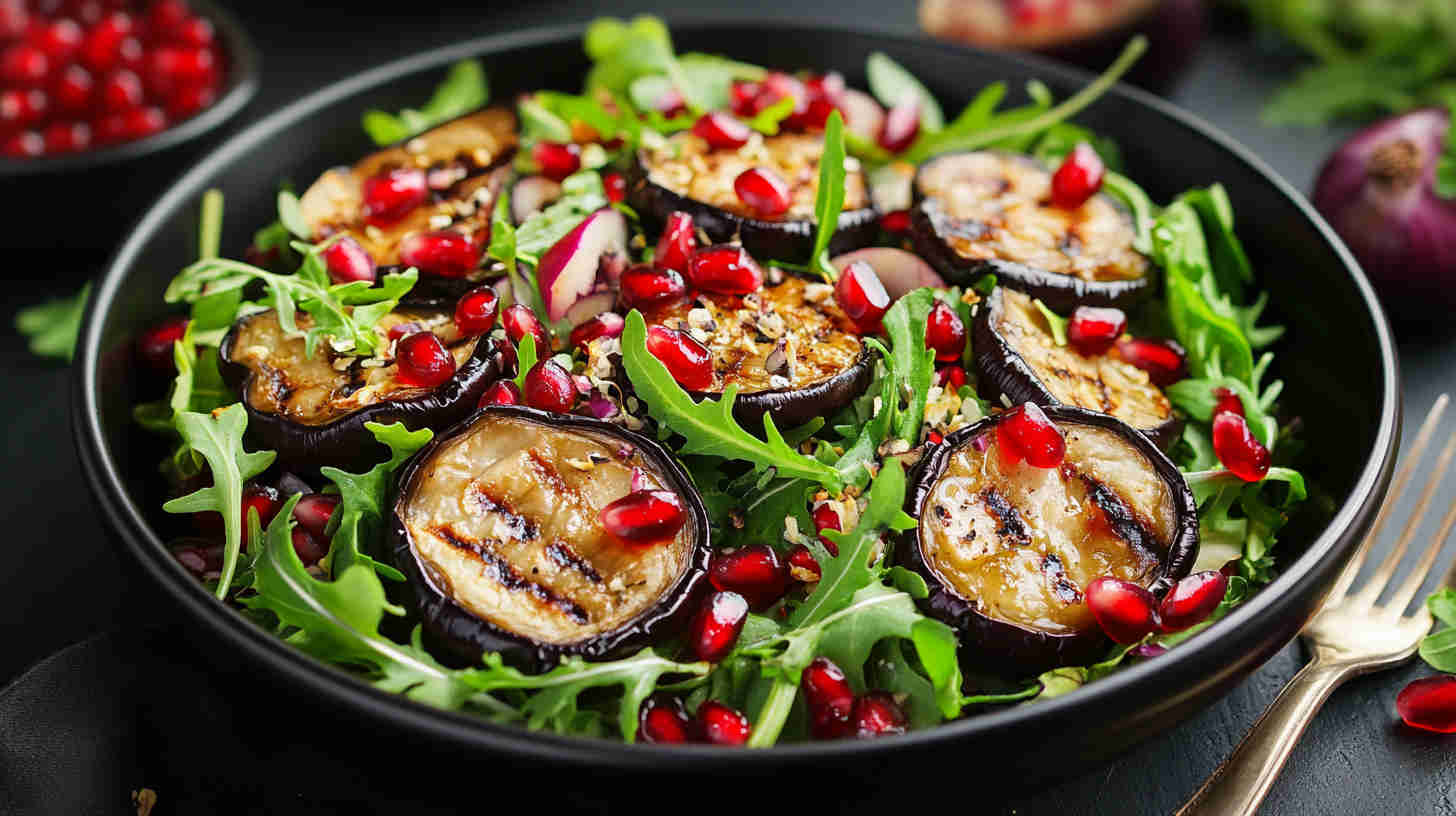 Aubergine and Pomegranate Salad