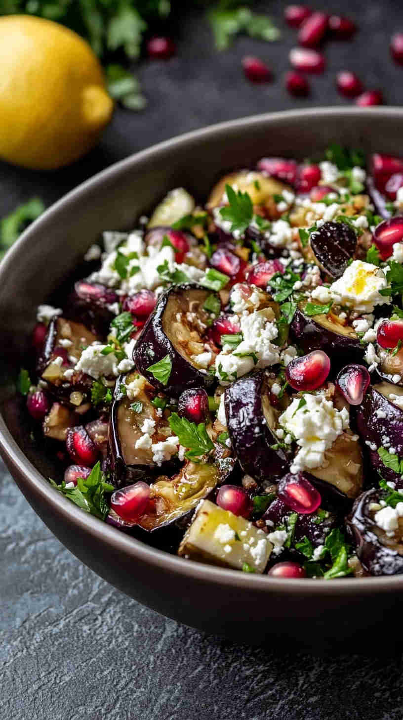 Aubergine and Pomegranate Salad
