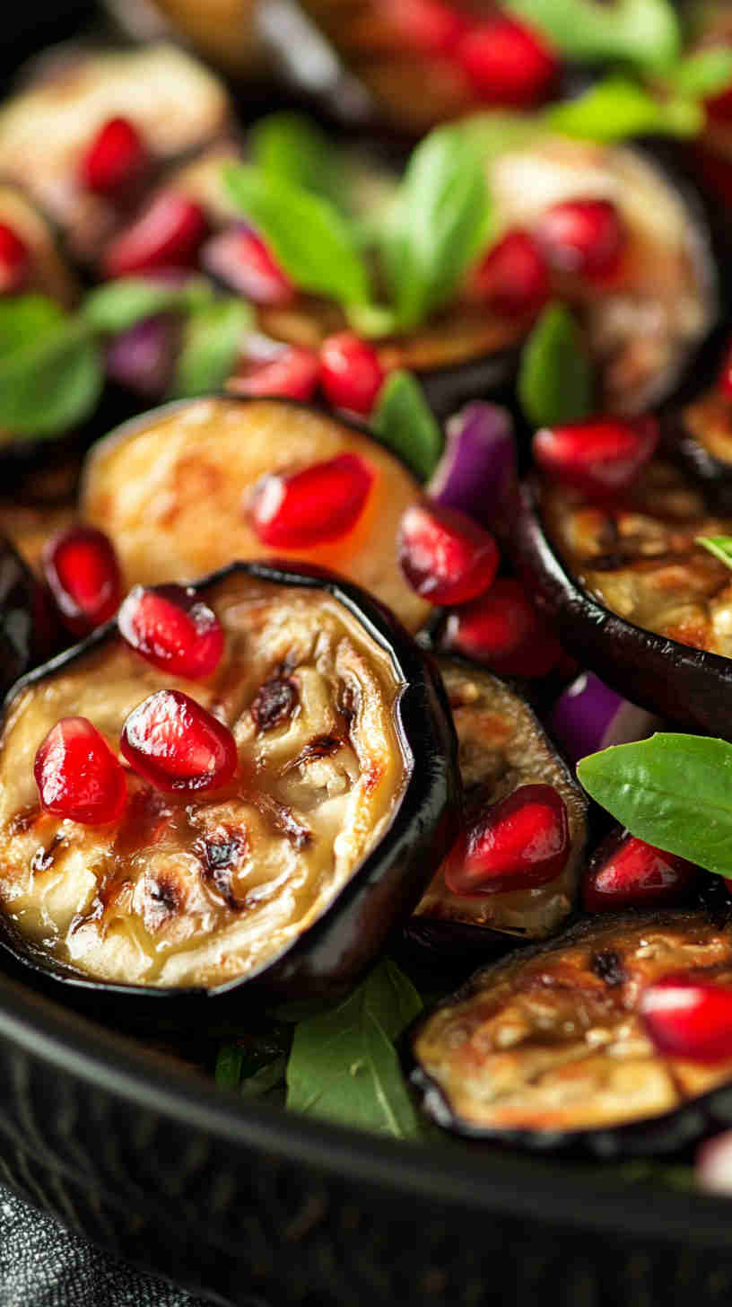 Aubergine and Pomegranate Salad