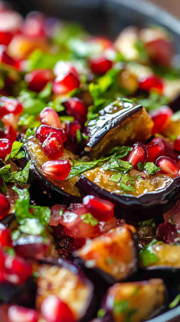 Aubergine and Pomegranate Salad