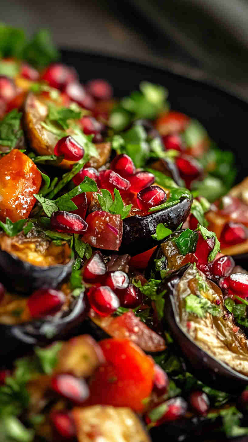 Aubergine and Pomegranate Salad