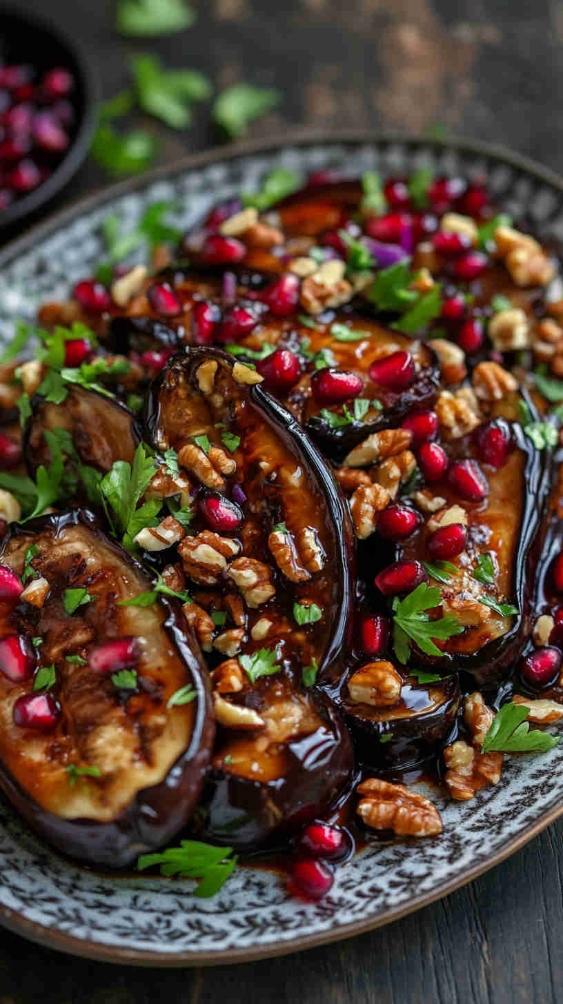 Aubergine and Pomegranate Salad