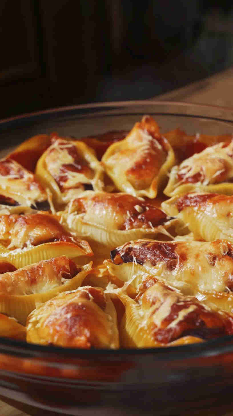 Aubergine and Ricotta Stuffed Pasta Shells