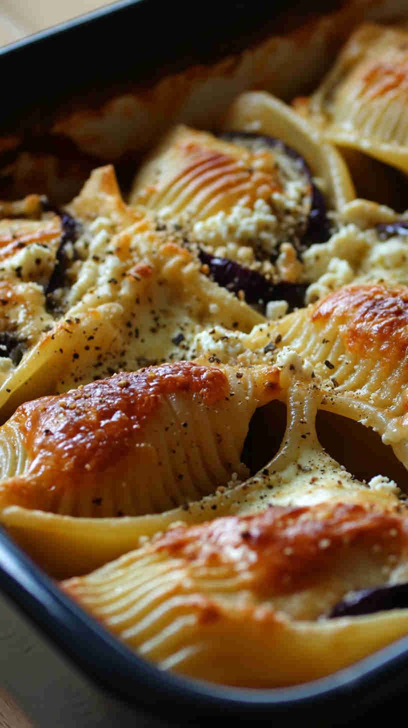 Aubergine and Ricotta Stuffed Pasta Shells