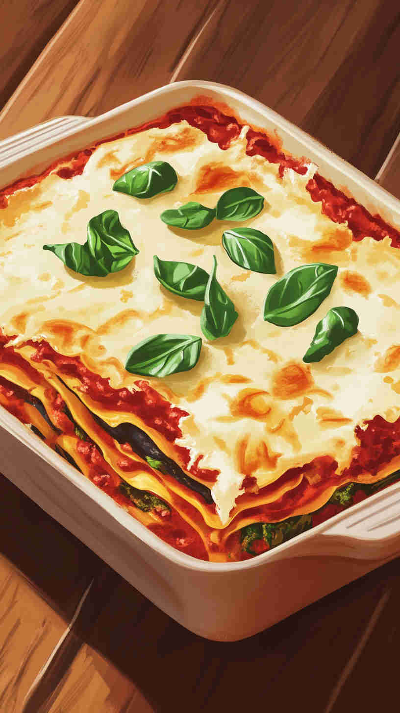 Aubergine and Spinach Lasagna