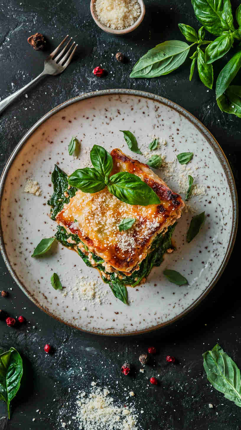 Aubergine and Spinach Lasagna