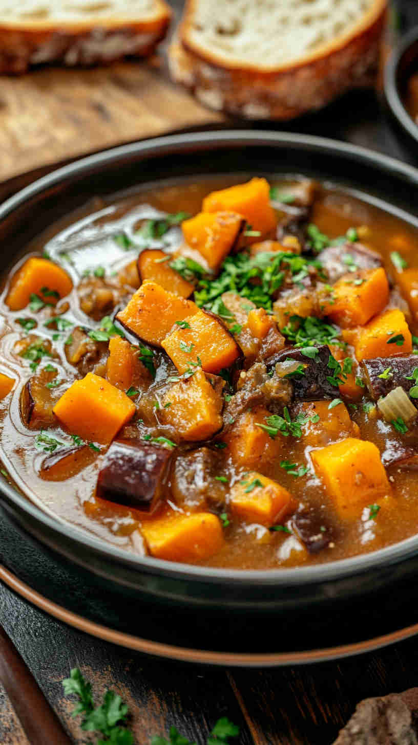 Aubergine and Sweet Potato Stew