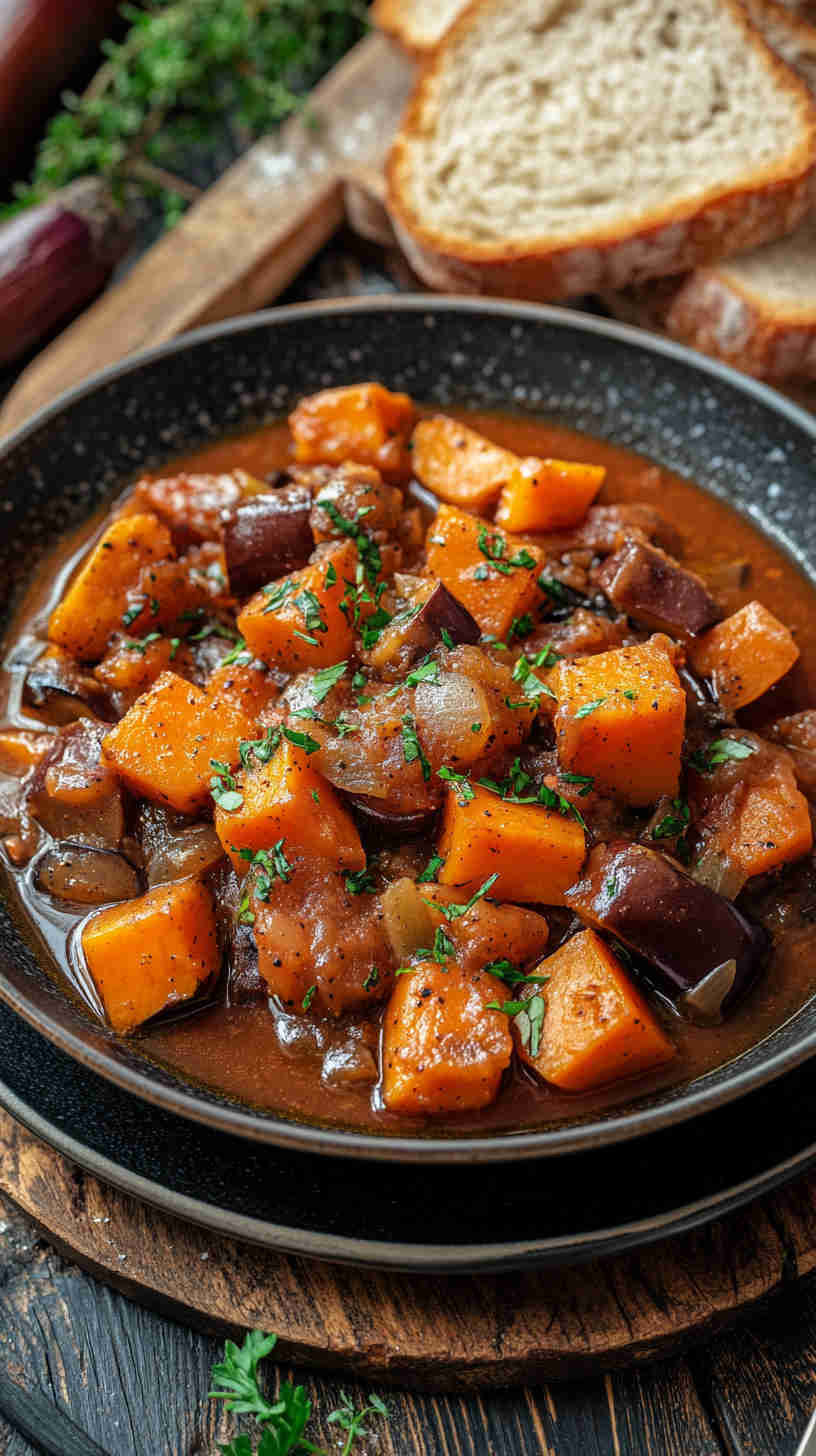 Aubergine and Sweet Potato Stew