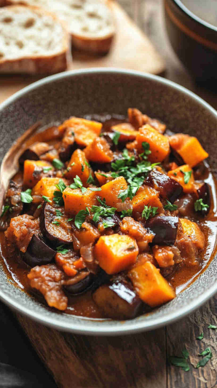 Aubergine and Sweet Potato Stew