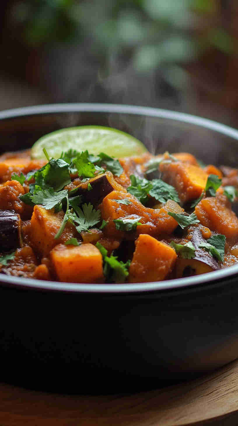 Aubergine and Sweet Potato Stew
