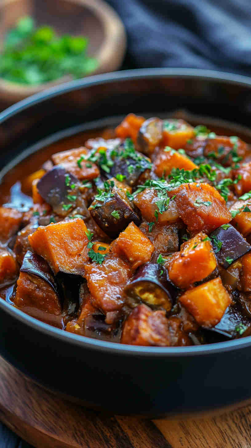 Aubergine and Sweet Potato Stew
