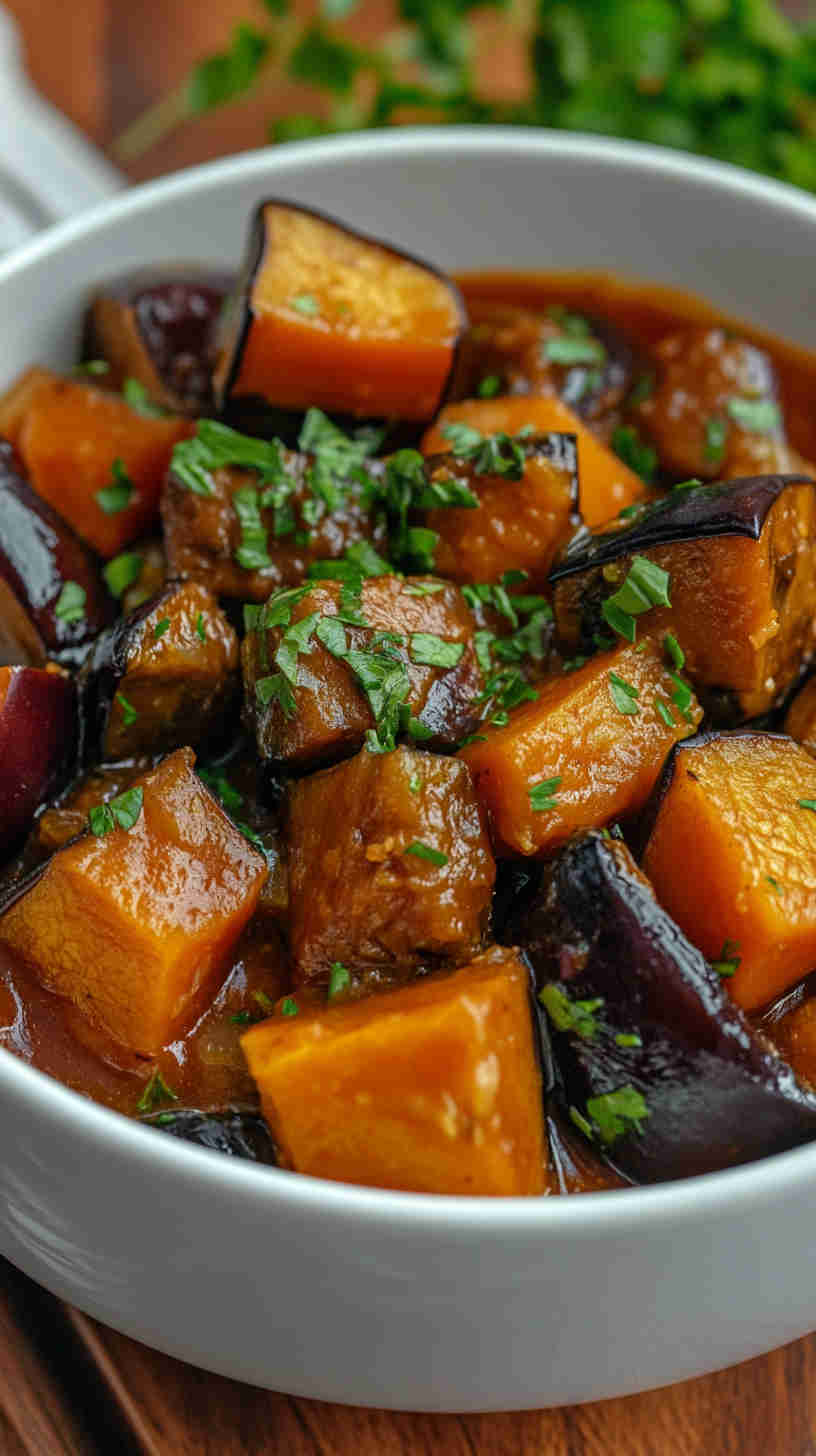 Aubergine and Sweet Potato Stew
