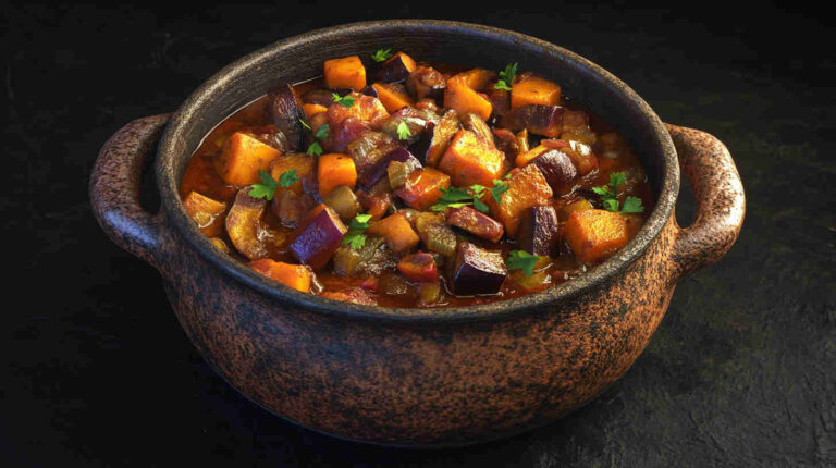 Aubergine and Sweet Potato Stew