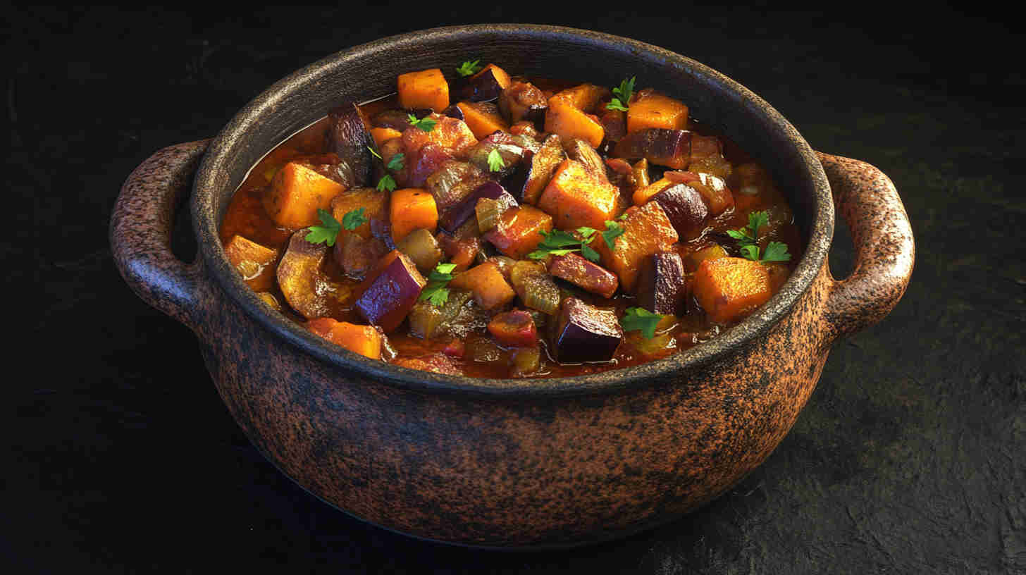 Aubergine and Sweet Potato Stew