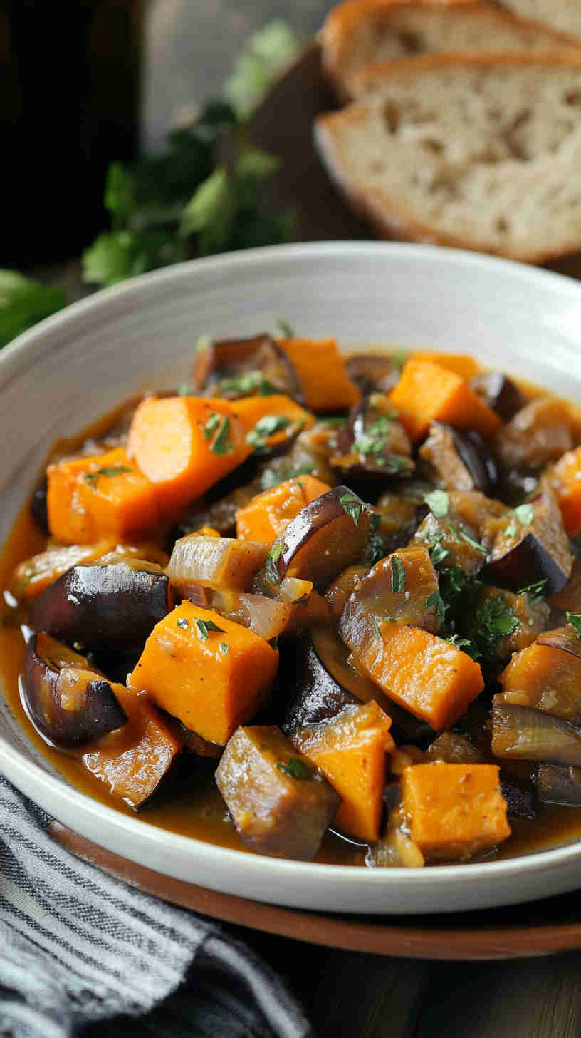 Aubergine and Sweet Potato Stew