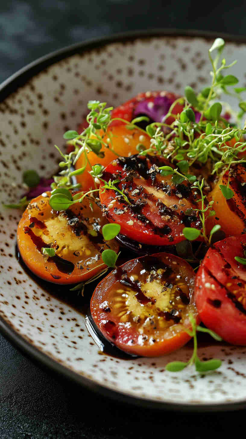 Aubergine and Tomato Salad with Balsamic Glaze