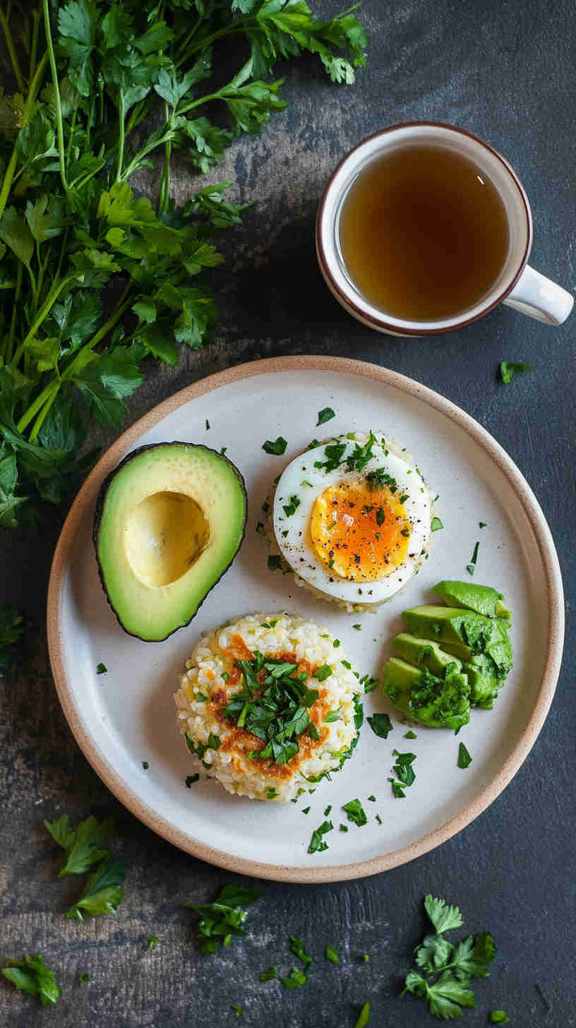 Avocado & Egg Rice Cakes