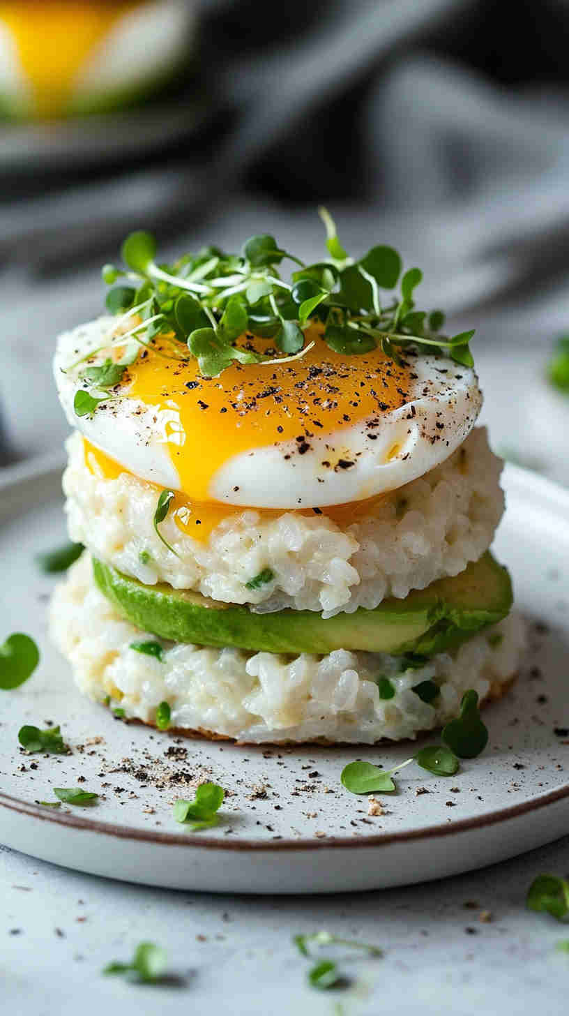 Avocado & Egg Rice Cakes