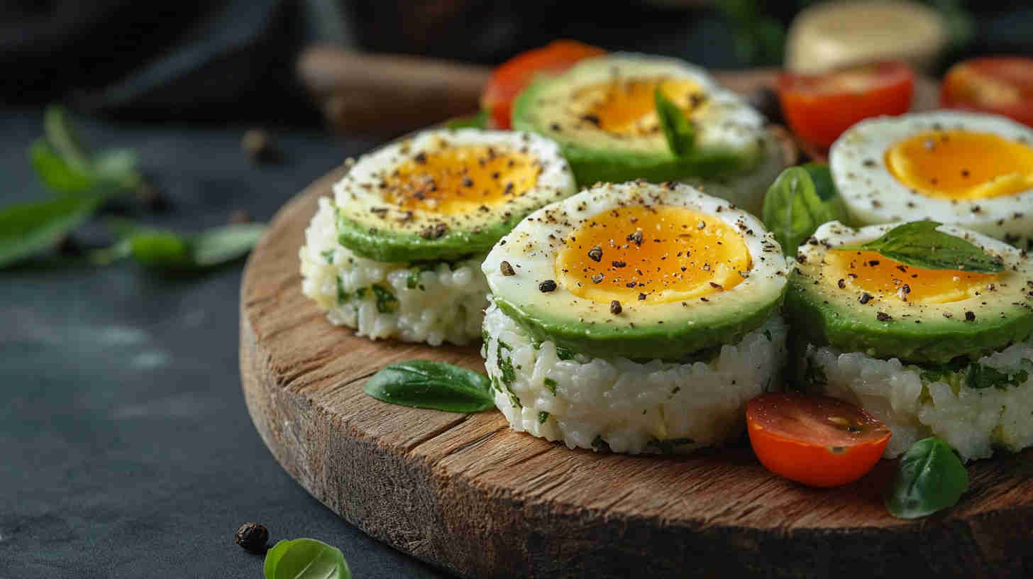 Avocado & Egg Rice Cakes