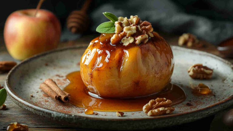 Baked Apple with Walnuts and Honey
