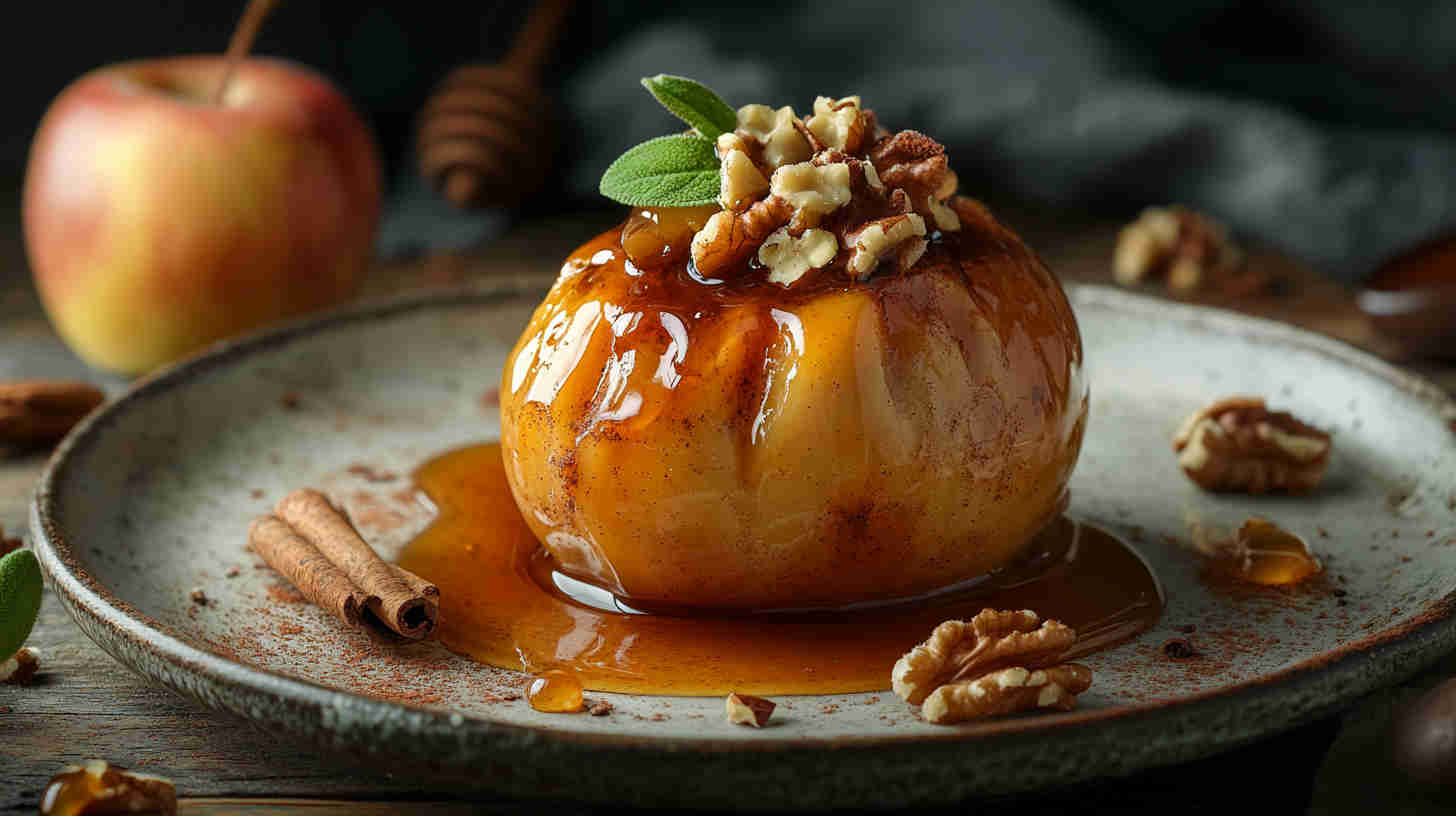 Baked Apple with Walnuts and Honey