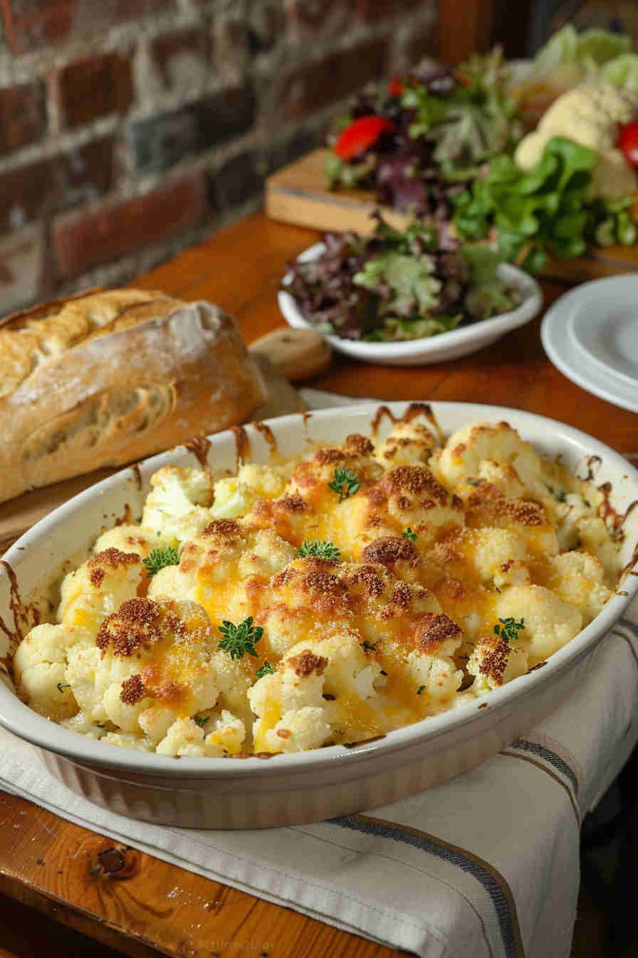 Baked Cheesy Cauliflower Casserole