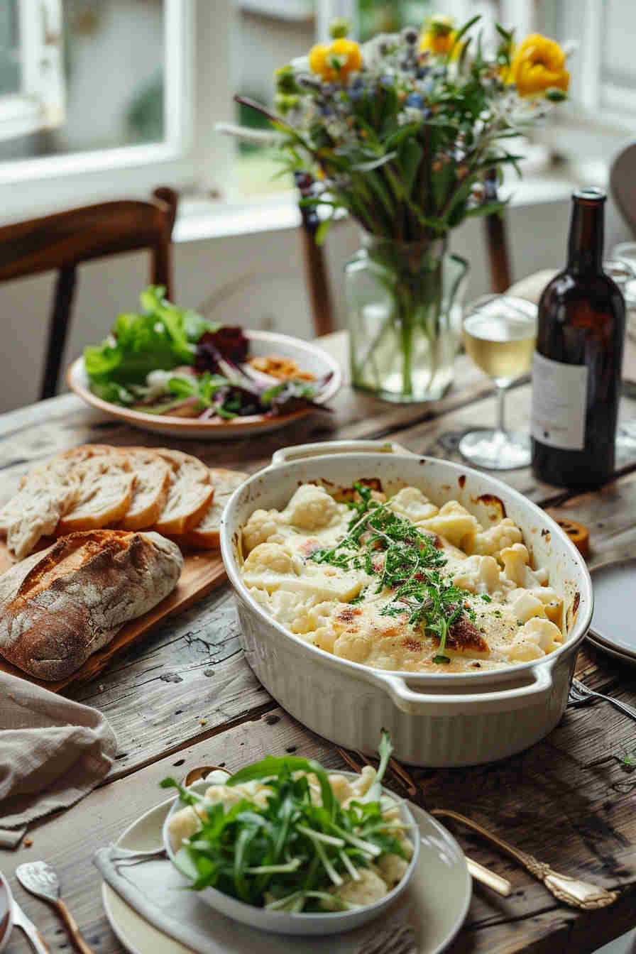 Baked Cheesy Cauliflower Casserole