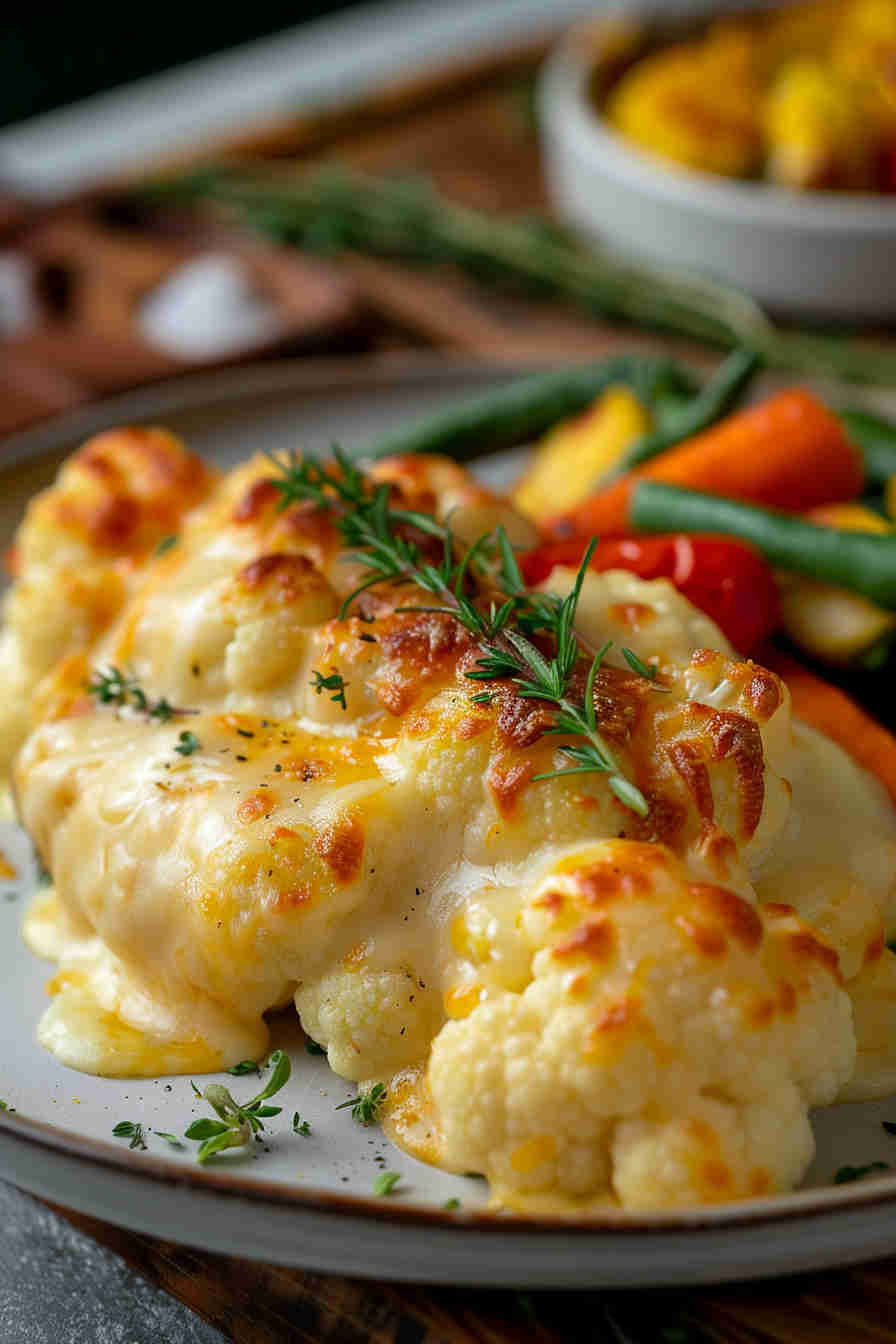 Baked Cheesy Cauliflower Casserole