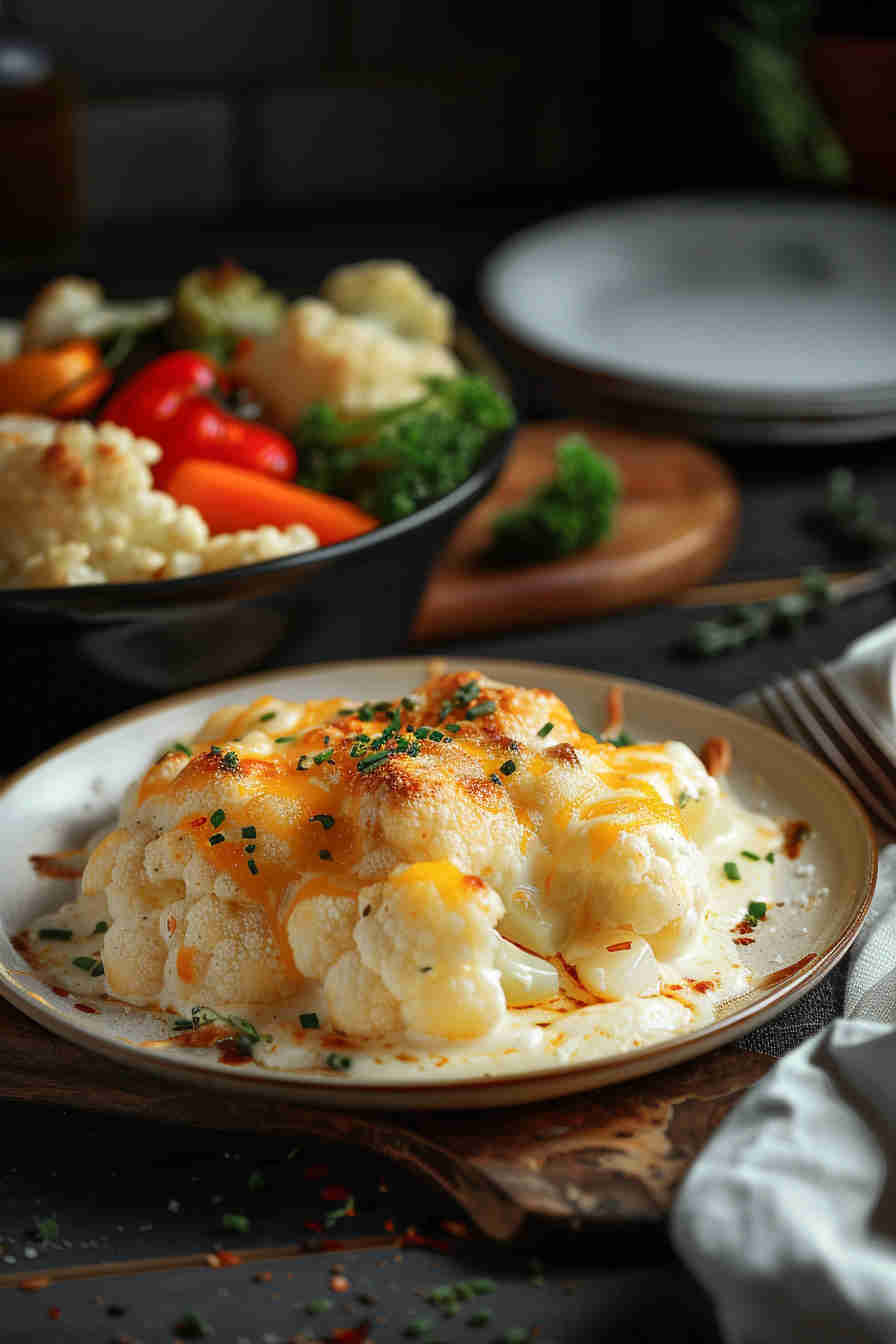 Baked Cheesy Cauliflower Casserole