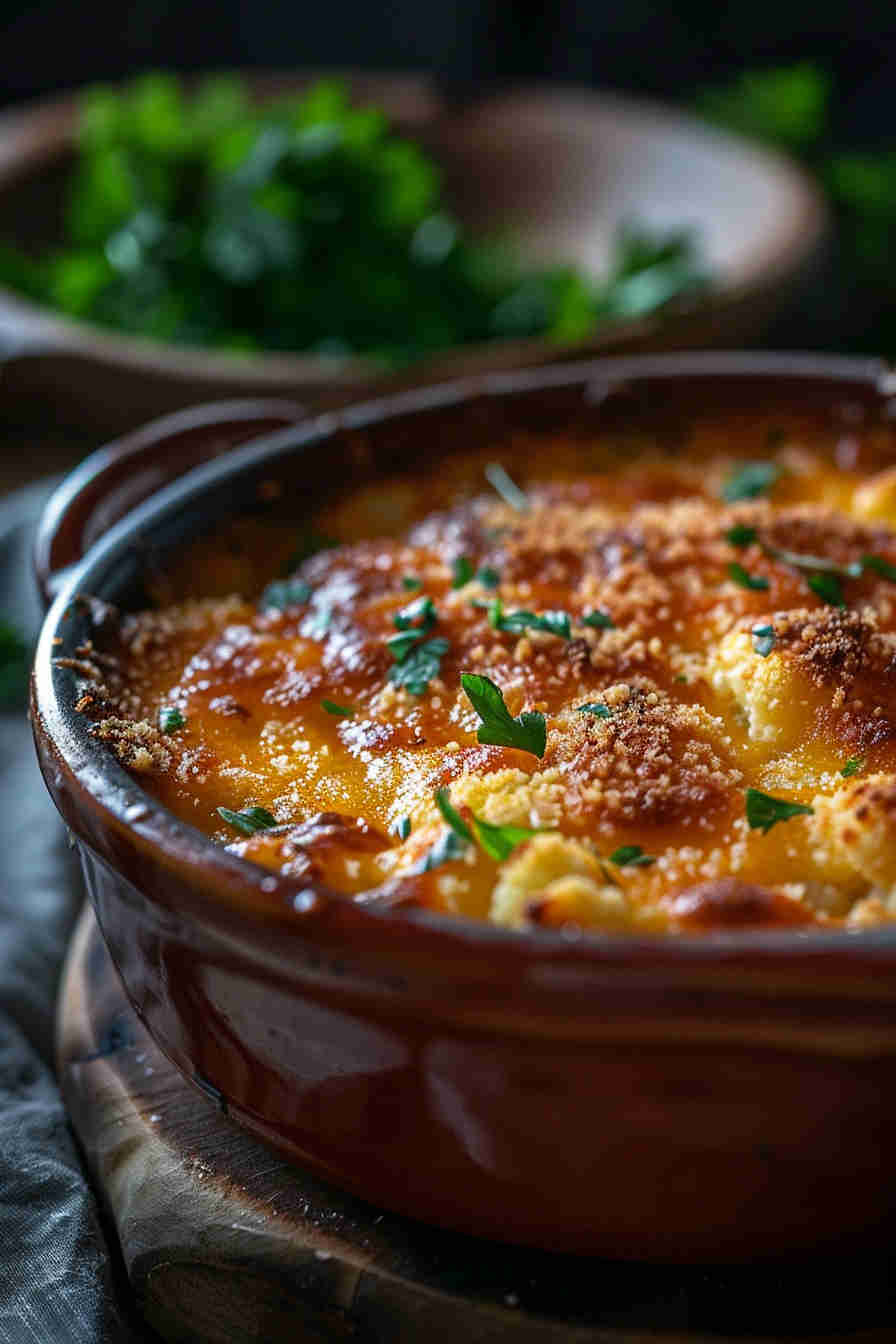 Baked Cheesy Cauliflower Casserole