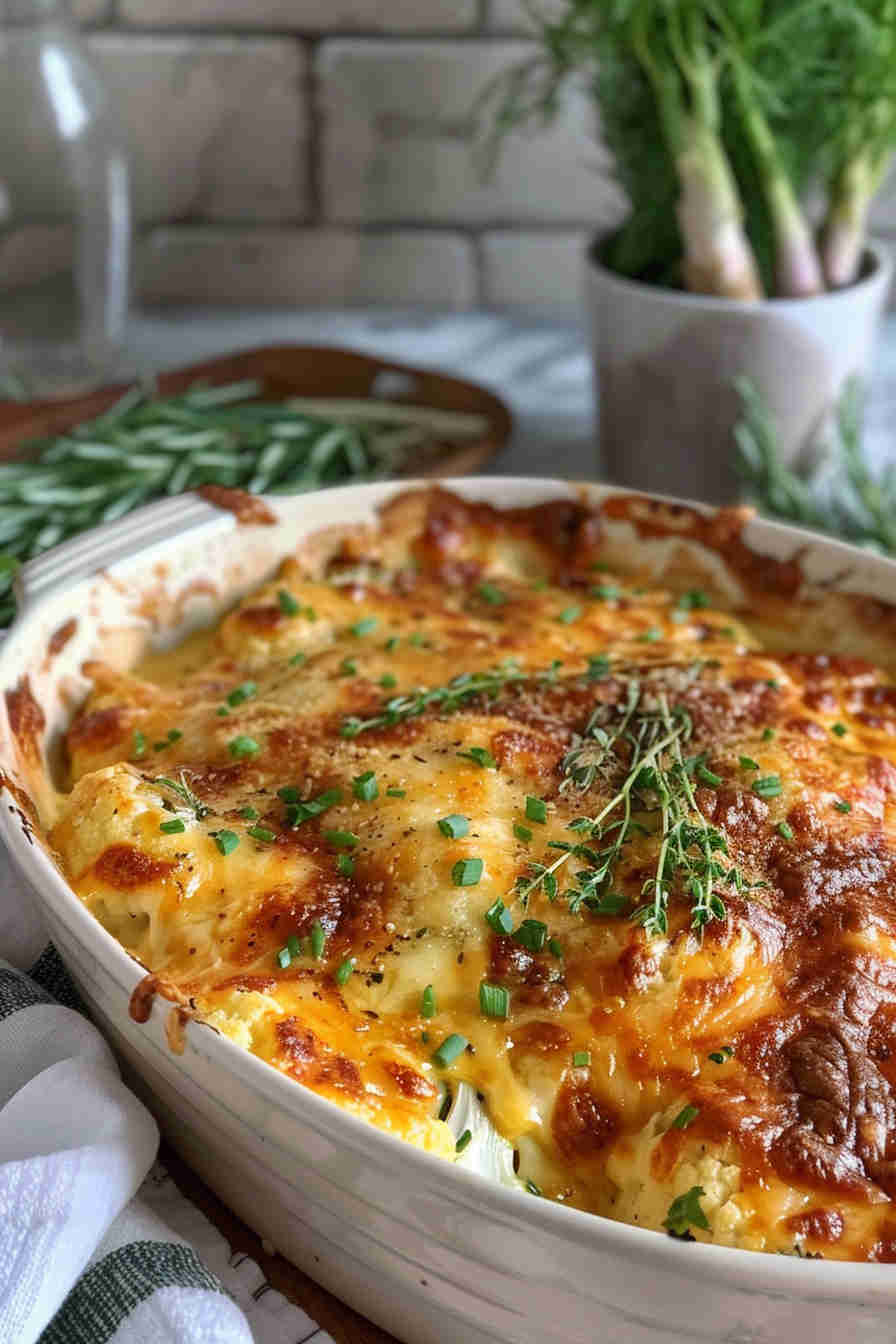 Baked Cheesy Cauliflower Casserole