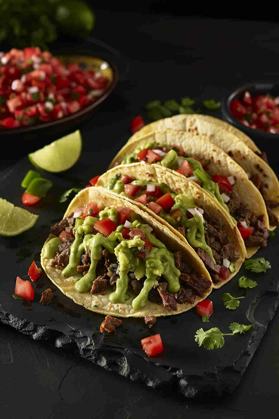 Beef Tacos with Avocado Salsa